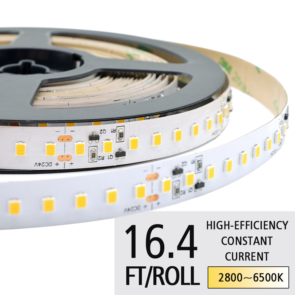 High-Efficiency Constant Current White LED Strip - DC24V 2835SMD 128LEDs/M LED Rope Light